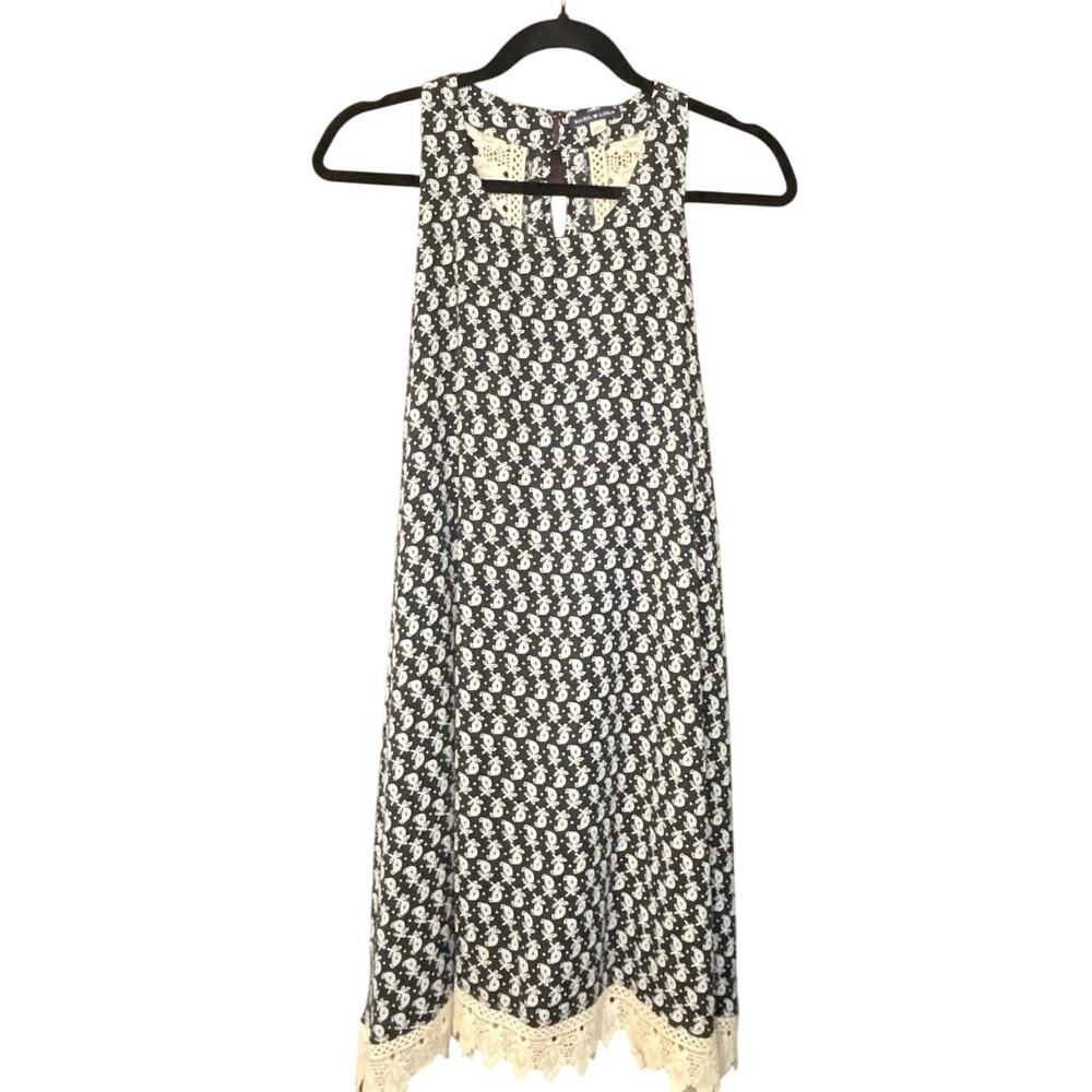 Francescas's Basil & Lola Floral Sleeveless Mini Dress Women's S Black Cream NWT
